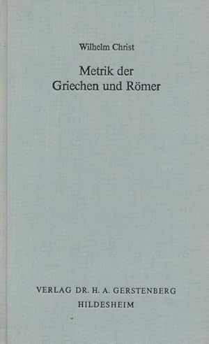 Seller image for Metrik der Griechen und Rmer. for sale by Antiquariat Bernhardt