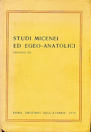 Bild des Verkufers fr Studi Micenei Ed Egeo-Anatolici. Fascicolo XVI. Con C. Saporetti. zum Verkauf von Fundus-Online GbR Borkert Schwarz Zerfa