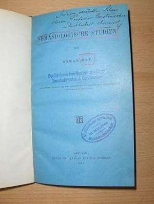 SEMASIOLOGISCHE STUDIEN. Besonderer Abdruck aus dem Achtzehnten Supplementbande der Jahrbücher fü...