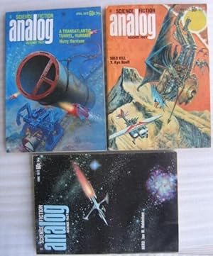 Bild des Verkufers fr Analog Science Fiction - Science Fact April, May & June 1972 featuring "A Transatlantic Tunnel, Hurrah!" (aka "Tunnel Through the Deeps") by Harry Harrison in 3 parts + Hero, The Prophet, Mirror Image, The Observer, Solo Kill, Misinformation, Out Wit, +++ zum Verkauf von Nessa Books