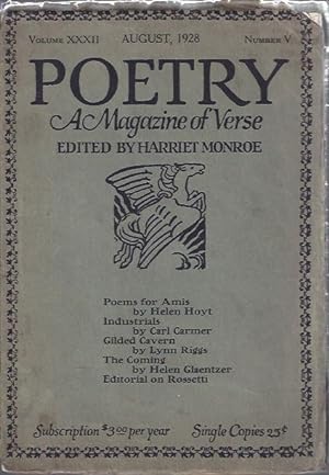 Seller image for Poetry, a Magazine of Verse August, 1928 for sale by The Ridge Books