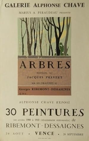 ARBRES. Affiche originale illustrée par Ribemont-Dessaignes.