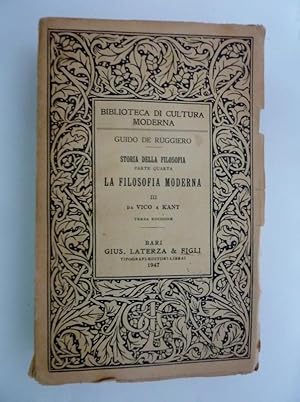 Biblioteca di Cultura Moderna - STORIA DELLA FILOSOFIA Parte Quarta LA FILOSOFIA MODERNA III Da V...