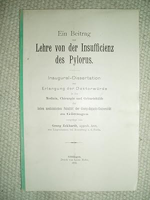 Ein Beitrag zur Lehre von der Insufficienz des Pylorus