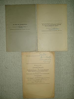 Zur Kritik der Silberspirochaete [together with two other offprints, ca. 1907-1908]