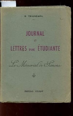 JOURNAL ET LETTRES D'UNE ETUDIANTE - LE MEMORIAL DE SIMONE