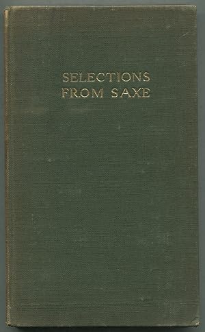 Bild des Verkufers fr Selections from the Poems of John Godfrey Saxe zum Verkauf von Between the Covers-Rare Books, Inc. ABAA