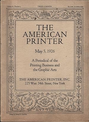 Seller image for THE AMERICAN PRINTER. Vol 82, No. 9., May 5, 1926 for sale by Carnegie Hill Books