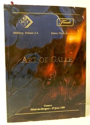 ART OF GALLE. Catalogue de la vente à Genève le 27 juin 1988 dune collection de 108 chefs-duvr...