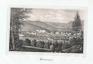 Meiningen Panorama. Lithographie