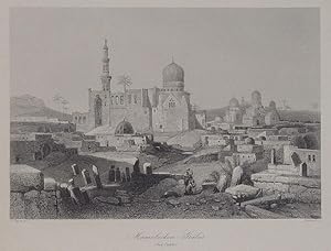 "Mamelucken Gräber (bei Cairo)" originaler Stahlstich ca. 13x21cm von Heawood nach Geyer; A. H. P...