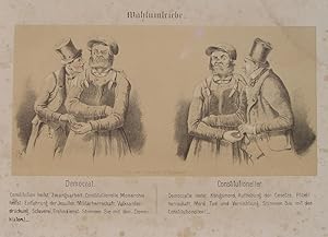 "Wahlumtriebe" originale Kreide-Lithographie über Tonplatte ca.13x25cm (Darstellung/image size) a...