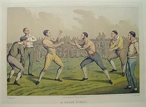 "A Prize Fight." originale Farblithographie ca.19,5x29,5cm (Darstellung/image size) von Clark nac...