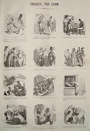Cham, i.e. Amedee Charles Henry de Noé (1819 in Paris - 1879 ebenda): "Croquis" Serie von 12 Lith...