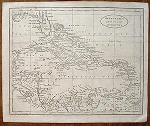 Bild des Verkufers fr West Indies" originale Kupferstichkarte auf Bttenpapier ca. 21,5x26cm; um 1800 zum Verkauf von Kunsthandel & Antiquariat Magister Ru