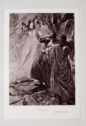 Immagine del venditore per Tannhuser. III. Act III. Scene" originale Heliogravure (hier als Kupfertzung bezeichnet) ca.25,5x18,5cm (Darstellung/image size) auf Japan (31x22cm) von Franz Hanfstaengl nach einem Gemlde von Leeke; typographisch betitelt venduto da Kunsthandel & Antiquariat Magister Ru