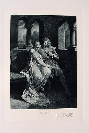 Immagine del venditore per Lohengrin. III. Act II. Scene" originale Heliogravure (hier als Kupfertzung bezeichnet) ca.25,5x18cm (Darstellung/image size) auf Japan (31x22cm) von Franz Hanfstaengl nach einem Gemlde von Leeke; typographisch betitelt venduto da Kunsthandel & Antiquariat Magister Ru