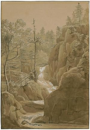 Bild des Verkufers fr Wasserfall im Gebirge. zum Verkauf von Galerie Joseph Fach GmbH