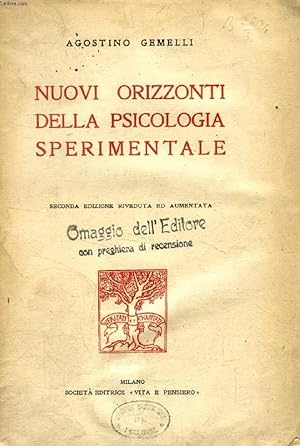 Seller image for NUOVO ORIZZONTI DELLA PSICOLOGIA SPERIMENTALE for sale by Le-Livre