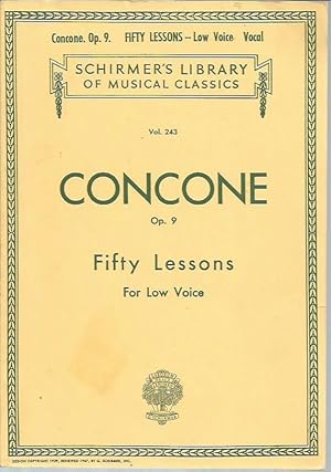 Seller image for Fifty Lessons, Opus 9 (Low Voice) Schirmer's Library of Musical Classics, Vol. 243 for sale by Bookfeathers, LLC