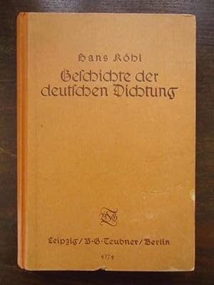 Seller image for Geschichte der Deutschen Dichtung for sale by Rudi Euchler Buchhandlung & Antiquariat