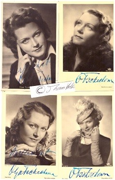 Imagen del vendedor de OLGA TSCHECHOWA (eigtl. Olga von Knipper, 1897-1988) russisch-deutsche Schauspielerin, Tochter Ada Tschechowa, Enkelin Vera Tschechowa, Spionin fr Geheimdienstchef Lawrenti Beria, Kosmetik-Produzentin a la venta por Herbst-Auktionen