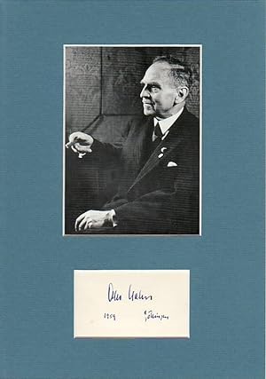 Bild des Verkufers fr OTTO HAHN (1879-1968) Professor Dr., deutscher Chemiker, Nobelpreis fr Chemie 1944, Entdecker zahlreicher Isotope, heute Nuklide genannt, Kernspaltung des Urans zum Verkauf von Herbst-Auktionen