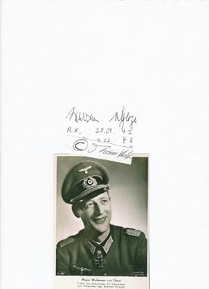 WALDEMAR VON GAZA (Waldemar von Gazen gen. Gaza,1917-2014) Major im Generalstab, Ritterkreuz des ...