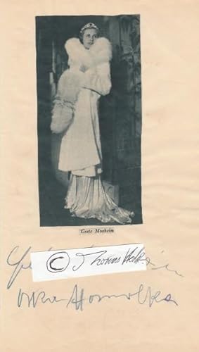 Immagine del venditore per GRETE MOSHEIM (1905-86 N.Y.C.) deutsche Schauspielerin, auch Sngerin, u.a. Lieder von Friedrich Hollaender, 1930 in dem Sittendrama Cyankali unter der Regie von Hans Tintner, verheiratet mit dem Schauspieler Oskar Homolka (1928?1937) venduto da Herbst-Auktionen