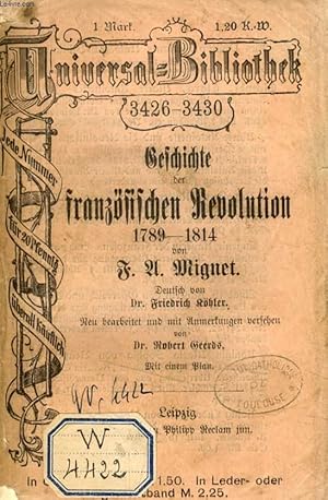 Seller image for GESCHICHTE DER FRANZSISCHEN REVOLUTION, 1789-1814 for sale by Le-Livre