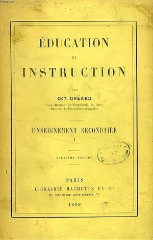 Bild des Verkufers fr EDUCATION ET INSTRUCTION, 2 TOMES zum Verkauf von Le-Livre