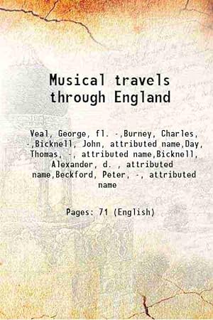 Immagine del venditore per Musical travels through England 1776 venduto da Gyan Books Pvt. Ltd.