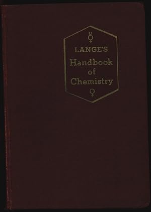 Bild des Verkufers fr Handbook of Chemistry. A reference volume for all requiring ready access to chemical and physical data used in laboratory work and manufacturing. zum Verkauf von Antiquariat Bookfarm