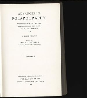 Image du vendeur pour Advances in Polarography. Proceedings of the 2nd internat. Congress held at Cambridge 1959. Volume 1. mis en vente par Antiquariat Bookfarm