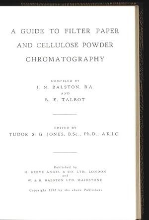 Bild des Verkufers fr A Guide to Filter Paper and Cellulose Powder Chromatography. zum Verkauf von Antiquariat Bookfarm
