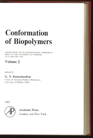 Seller image for Conformation of Biopolymers. Papers read at an International Symposium held at the University of Madras 18-21 January 1967. Volume 2. for sale by Antiquariat Bookfarm