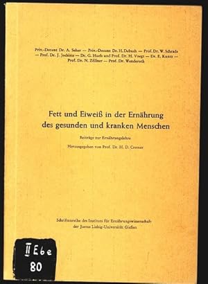 Imagen del vendedor de Fett und Eiswei in der Ernhrung des gesunden und kranken Menschen. Schriftenreihe des Institutes fr Ernhrungswissenschaft der Justus Liebig-Universitt Gieen. H. 4. a la venta por Antiquariat Bookfarm