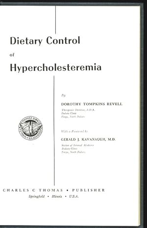 Bild des Verkufers fr Dietary Control of Hypercholestermia. zum Verkauf von Antiquariat Bookfarm