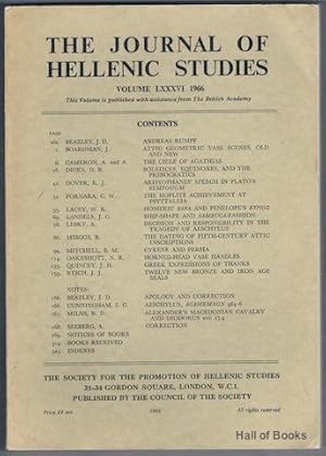 The Journal Of Hellenic Studies: Volume LXXXVI 1966