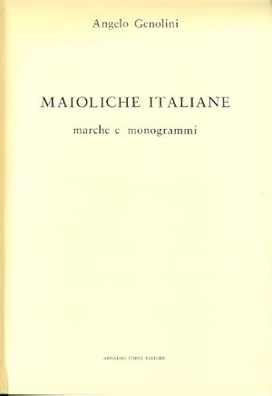 Seller image for Maioliche italiane. Marche e monogrammi for sale by Studio Bibliografico Marini