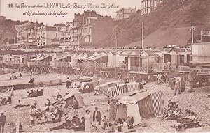 Carte postale : LE HAVRE, les bains Marie-Christine et les cabanes de plage (76 Seine-Maritime, H...