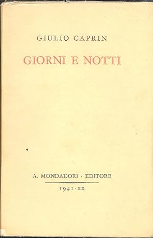 Bild des Verkufers fr Giorni e notti zum Verkauf von Studio Bibliografico Marini