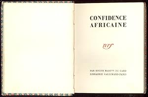 Bild des Verkufers fr Confidence africaine zum Verkauf von Studio Bibliografico Marini