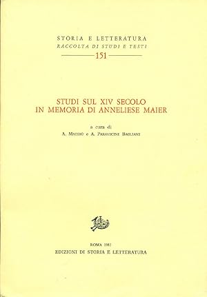 Bild des Verkufers fr Studi sul XIV secolo in memoria di Anneliese Maier zum Verkauf von Studio Bibliografico Marini