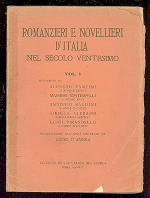 Immagine del venditore per Romanzieri e novellieri d'Italia nel secolo ventesimo. Vol. I. venduto da Studio Bibliografico Marini