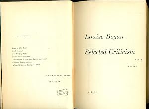 Image du vendeur pour Selected Criticism. Prose and Poetry mis en vente par Studio Bibliografico Marini
