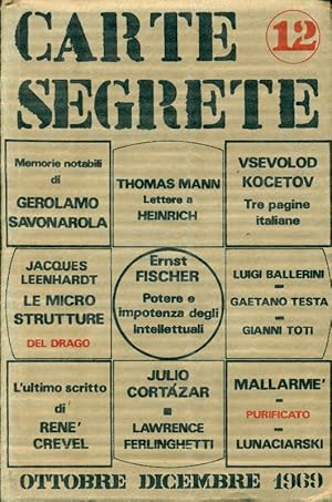 Imagen del vendedor de Carte Segrete. Anno III, Ottobre-Dicembre 1969, N. 12 a la venta por Studio Bibliografico Marini