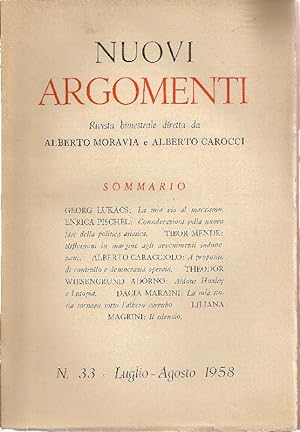Seller image for Rivista bimestrale diretta da Alberto Moravia e Alberto Carocci. N. 33, Luglio-Agosto for sale by Studio Bibliografico Marini