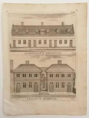 Labourer's Hospital, Collins Hospital, Nottingham 1790 Antique Print