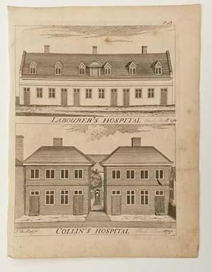 Nottingham Labourer's Hospital, Collins Hospital 1790 Antique Print